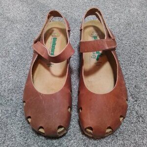 Naot Brown Leather Mary Jane Sandals - Women's